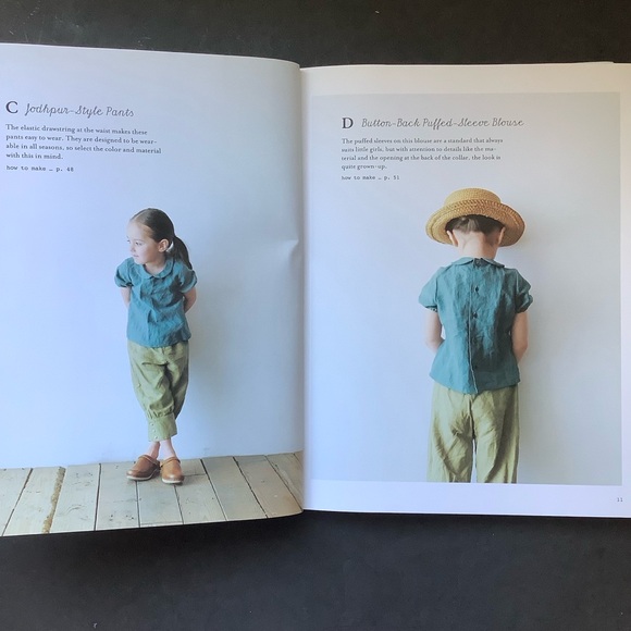 Japanese Sewing Patterns for Children Linen Wool Cotton Kids Book - Picture 6 of 14